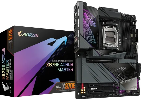 AORUS X870E MASTER - Bundkort - ATX - Socket AM5 - AMD X870E Chipset - USB-C 3.2 Gen 2x2, USB4, USB 3.2 Gen 1, USB 3.2 Gen 2 - 5 Gigabit Ethernet, Bluetooth, Wi-Fi 7 - onboard grafik (CPU påkrævet) - HD Audio (8-kanaler)