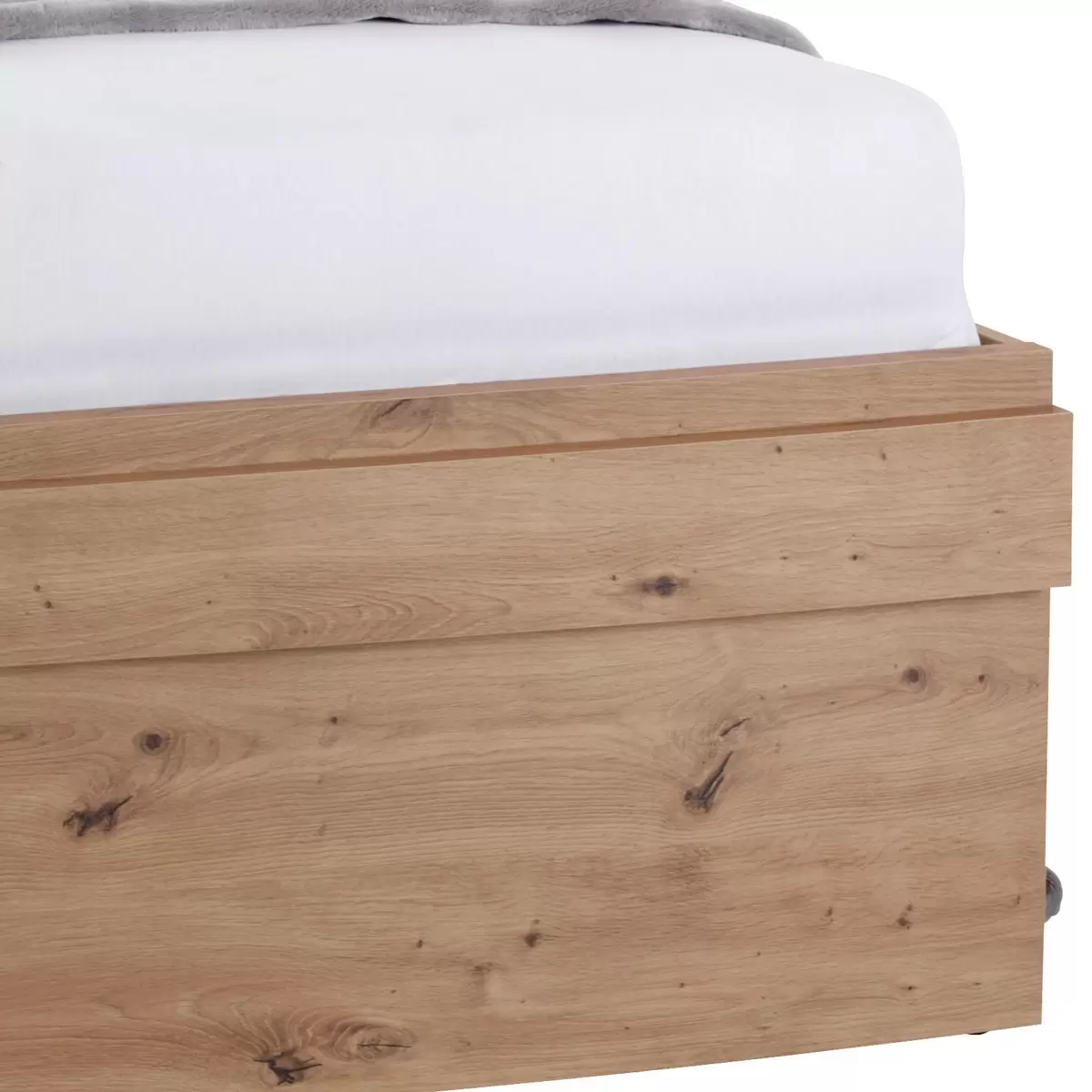 Bett Box 140 x 200 weiss,Eiche