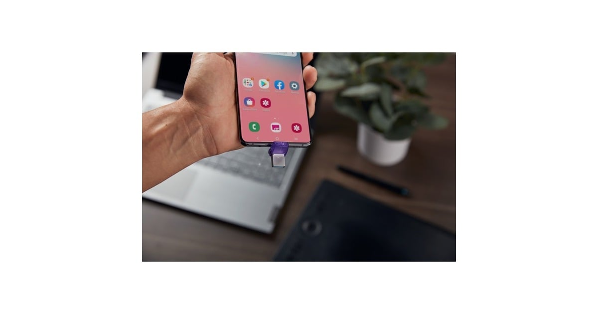 KingstonDataTraveler microDuo 3C 256 GB usb-stick  (Paars/transparant, USB-A + USB-C)