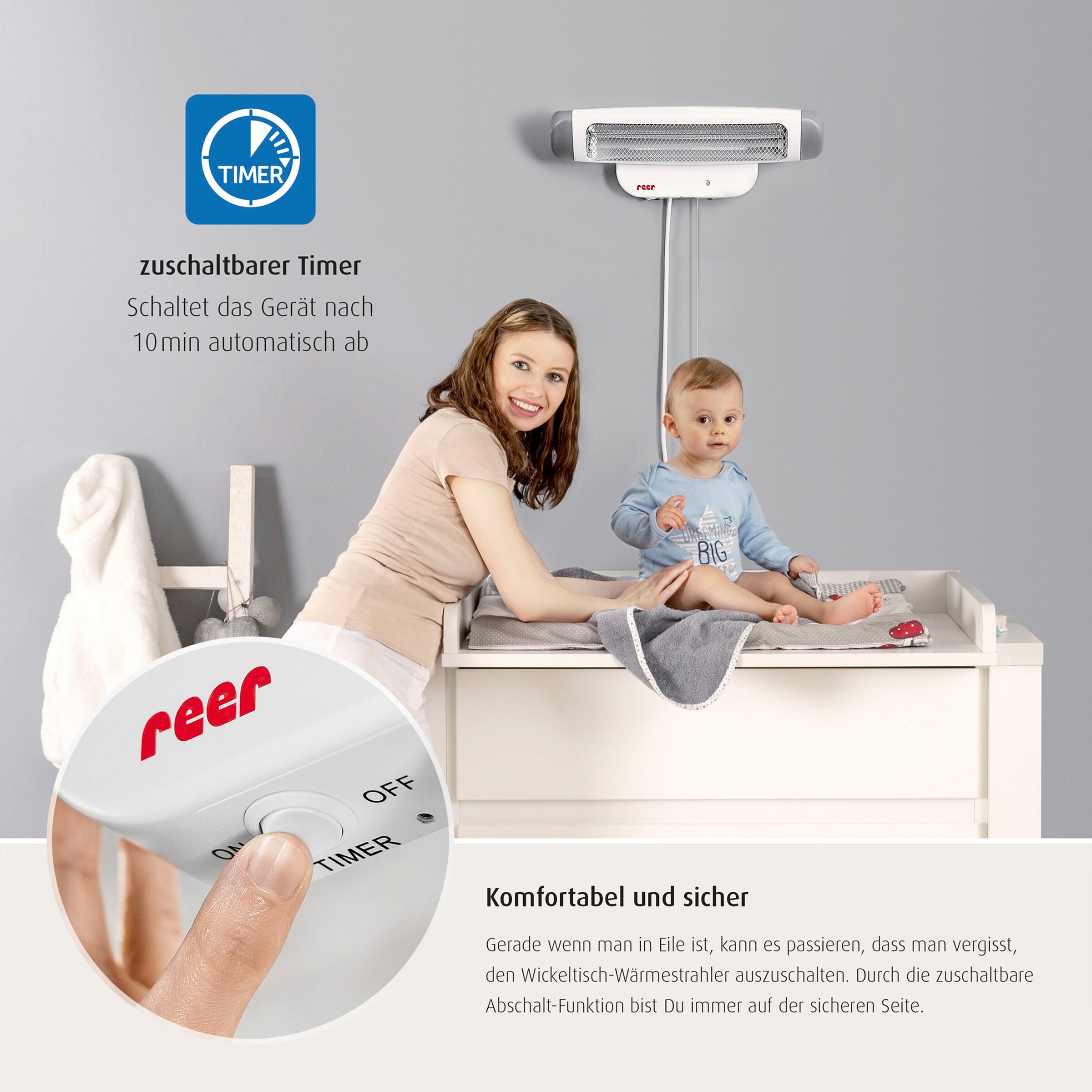 reer Wandheizstrahler FeelWell mit Abschaltautomatik