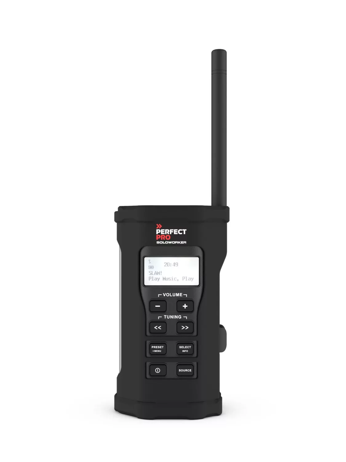 PerfectPro SW3 Soloworker DAB  BT Accu bouwradio - FM RDS - DAB  - bluetooth - aux-in - werkt op netstroom & lithium accu