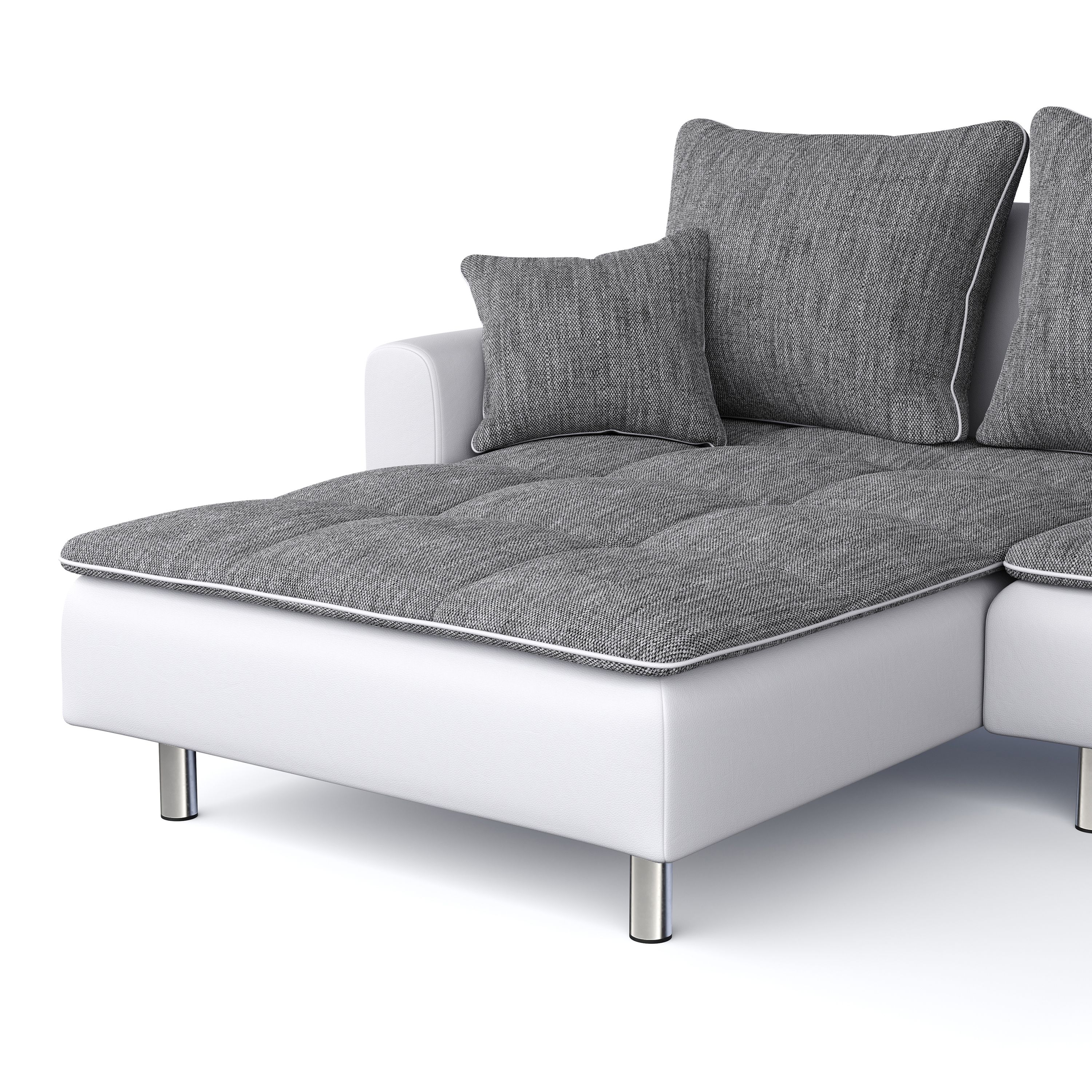 Ecksofa VEGAS grau/weiss