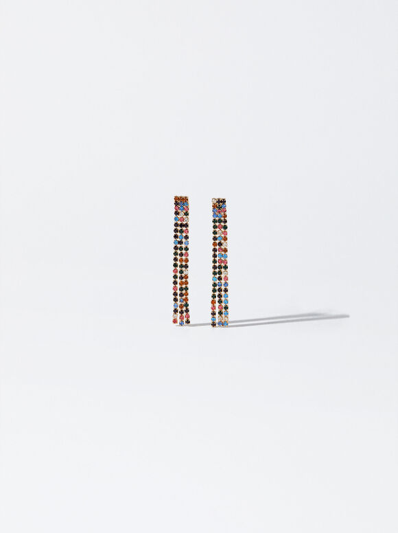 Pendientes Con Cristales - Multicor