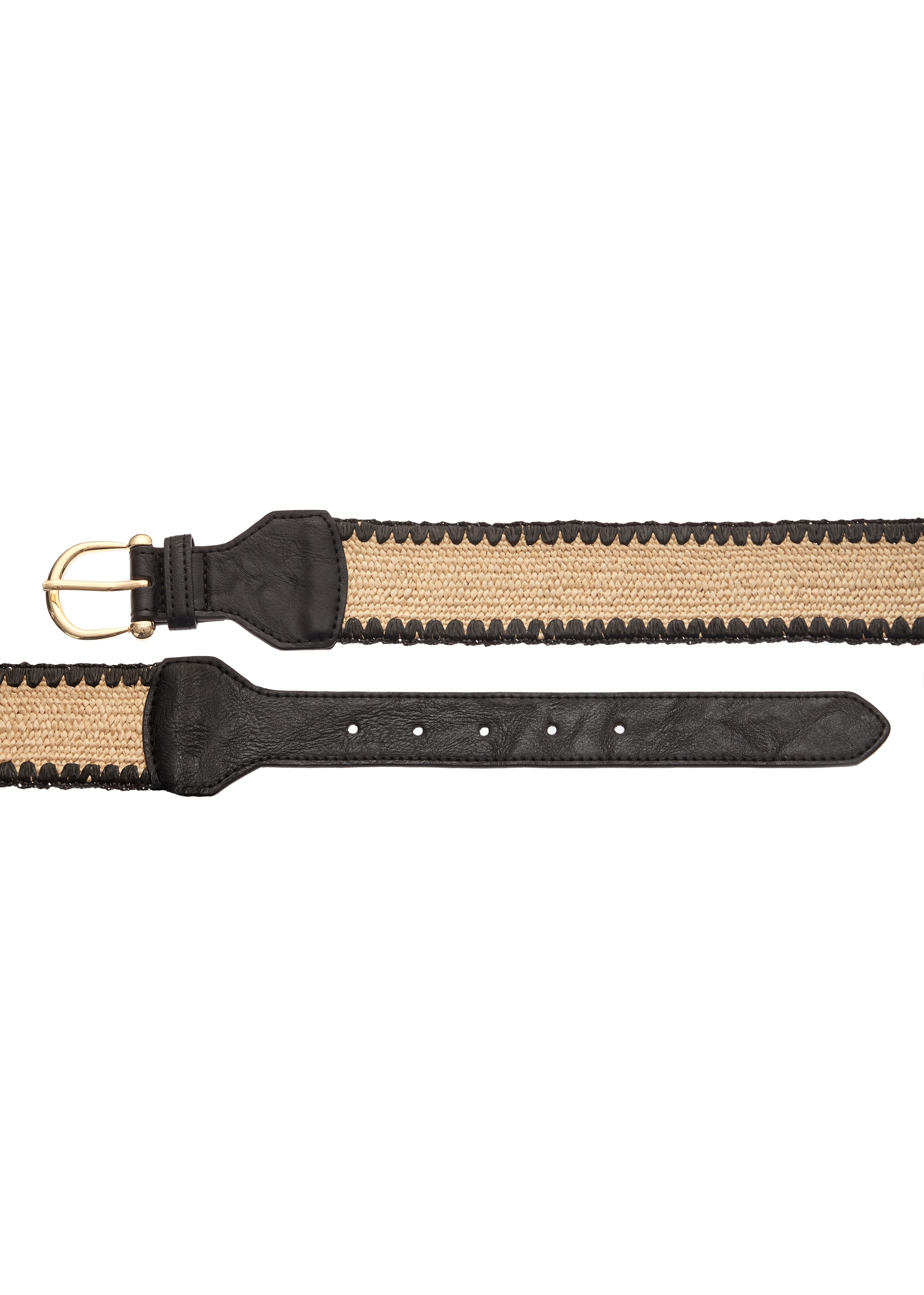 LASCANA Taillengürtel Stretchgürtel, elastischer Gürtel in Bast-Optik für Kleid & Overall