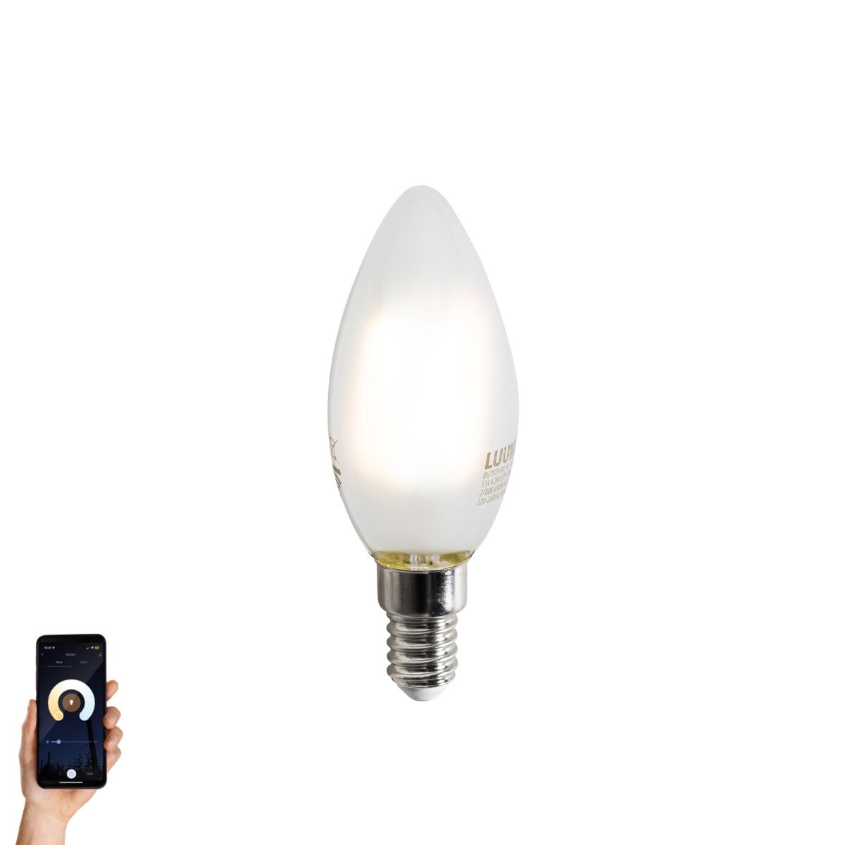 Smart E14 LED lamp C35 mat 4.2W 470 lm 2700-6500K