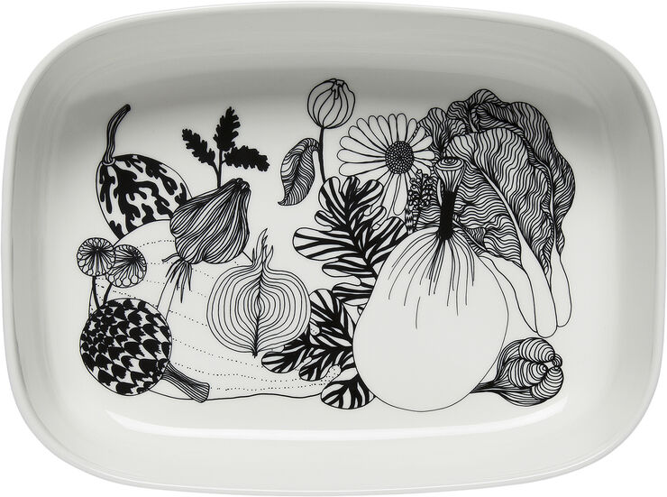 Marimekko SIIRTOLAPUUTARHA SERVING DISH White, black