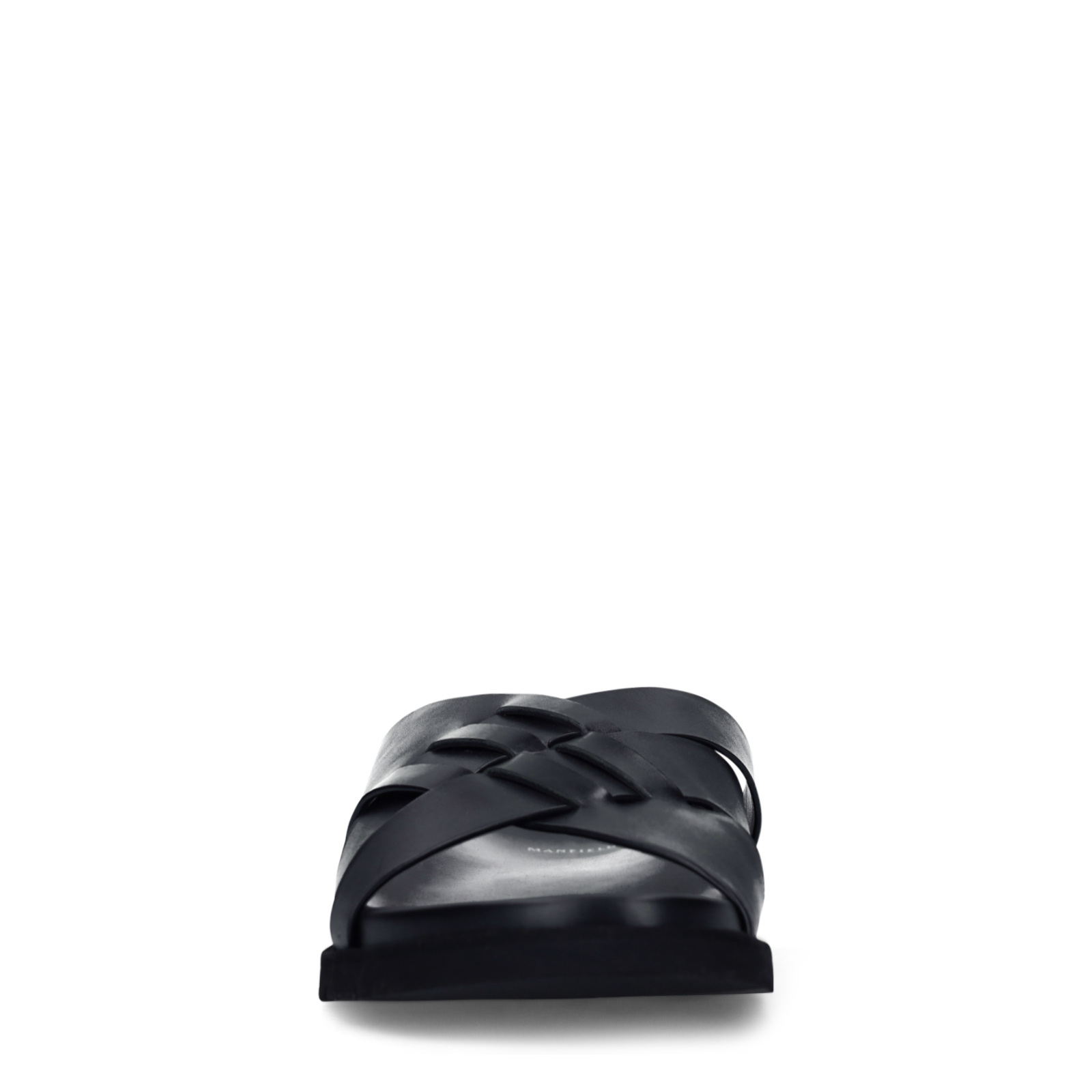 Zwarte leren slippers