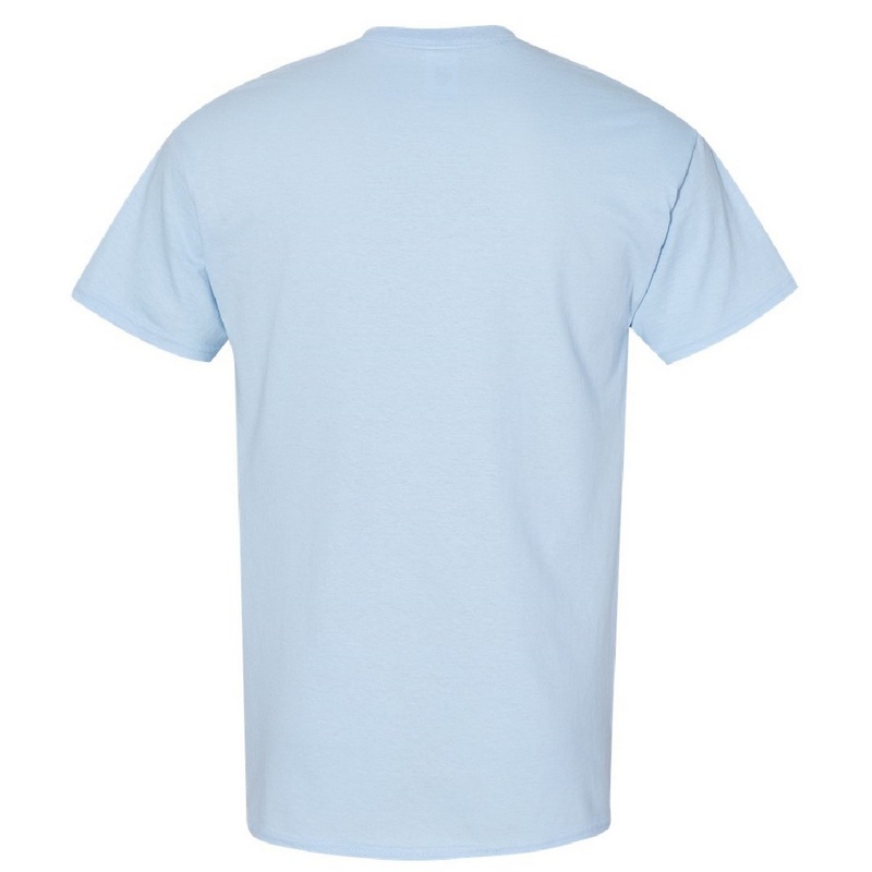 Camiseta básica de manga curta Gildan Heavy Cotton, 100% algodão grosso.