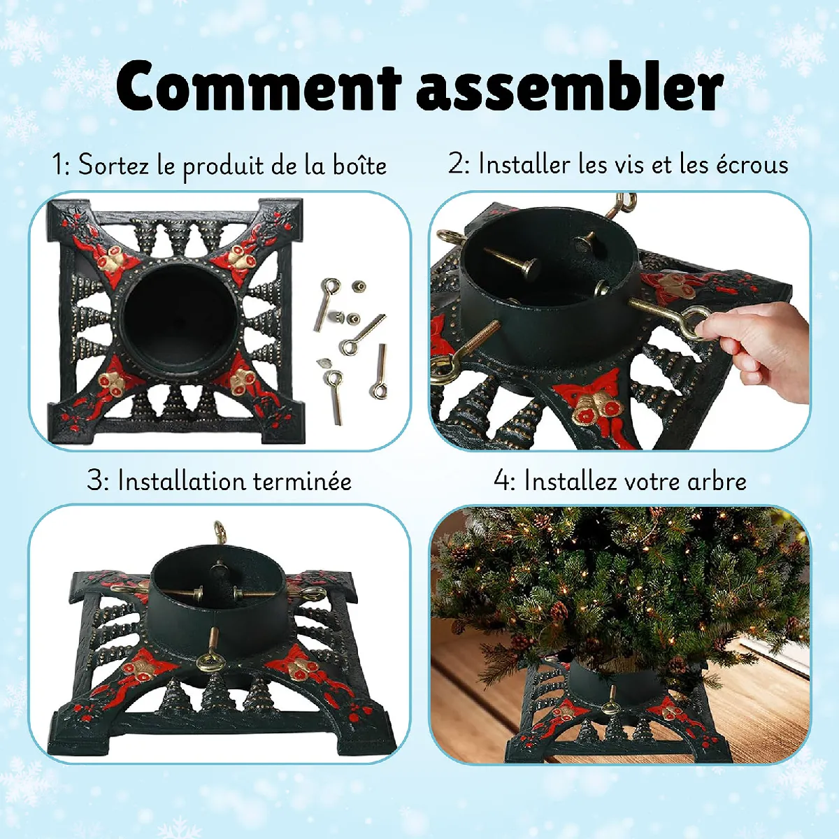 Ventray Support arbre Noël - Motif Noël