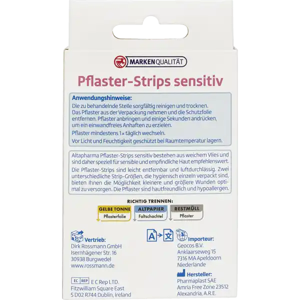 Pflaster-Strips sensitiv