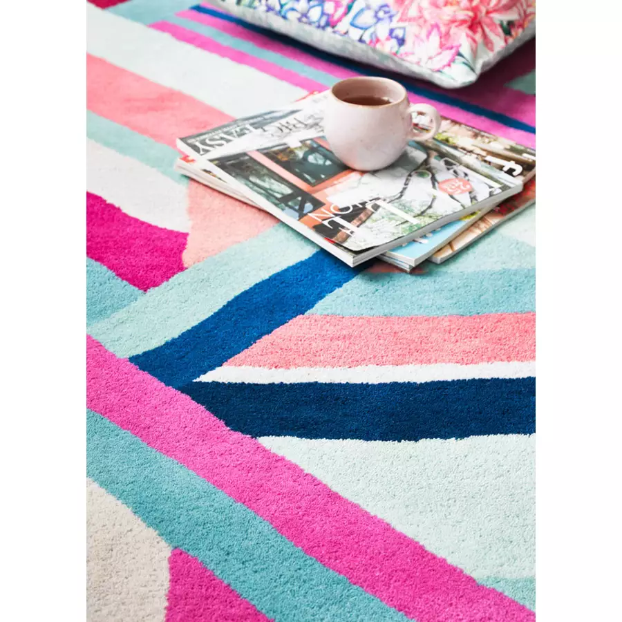 Accessorize Kurzflorteppich Linear blau