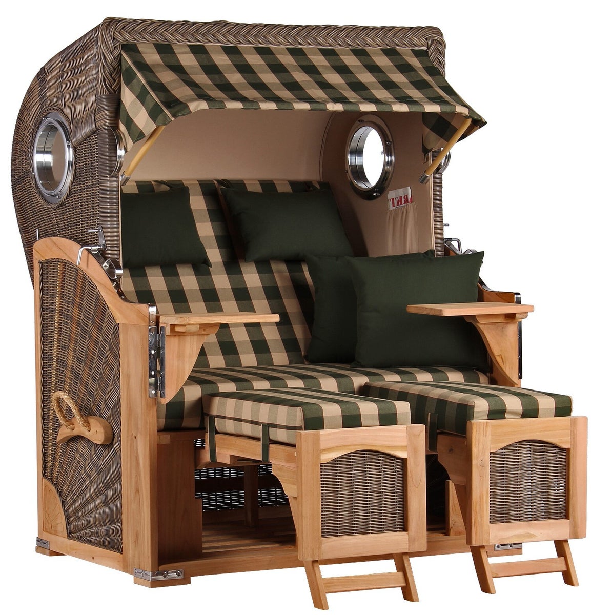Strandstoel Rantum teak PE grijs design 506