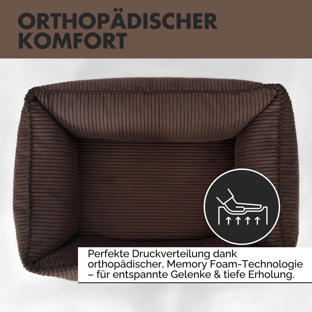 PAW WOW Hundebett ANTON Cord Braun M