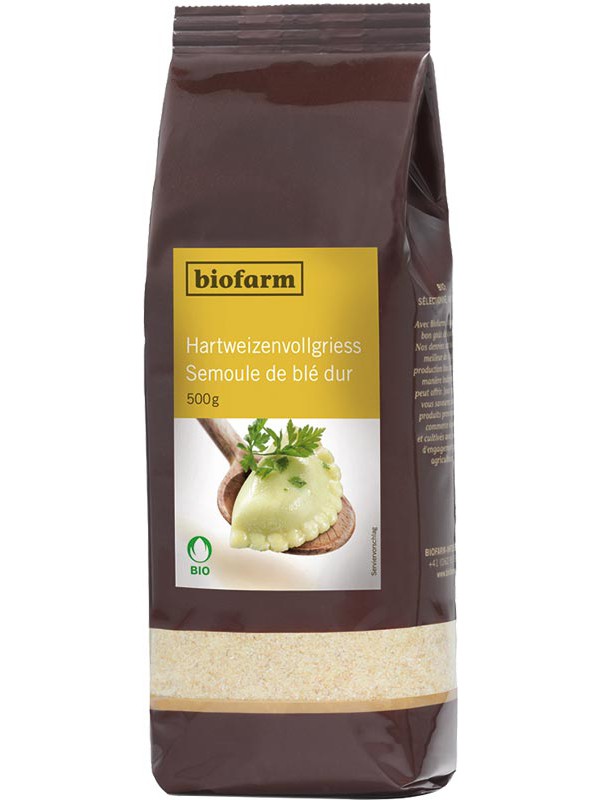 Biofarm Hartweizenvollgries Knospe Btl 500 g
