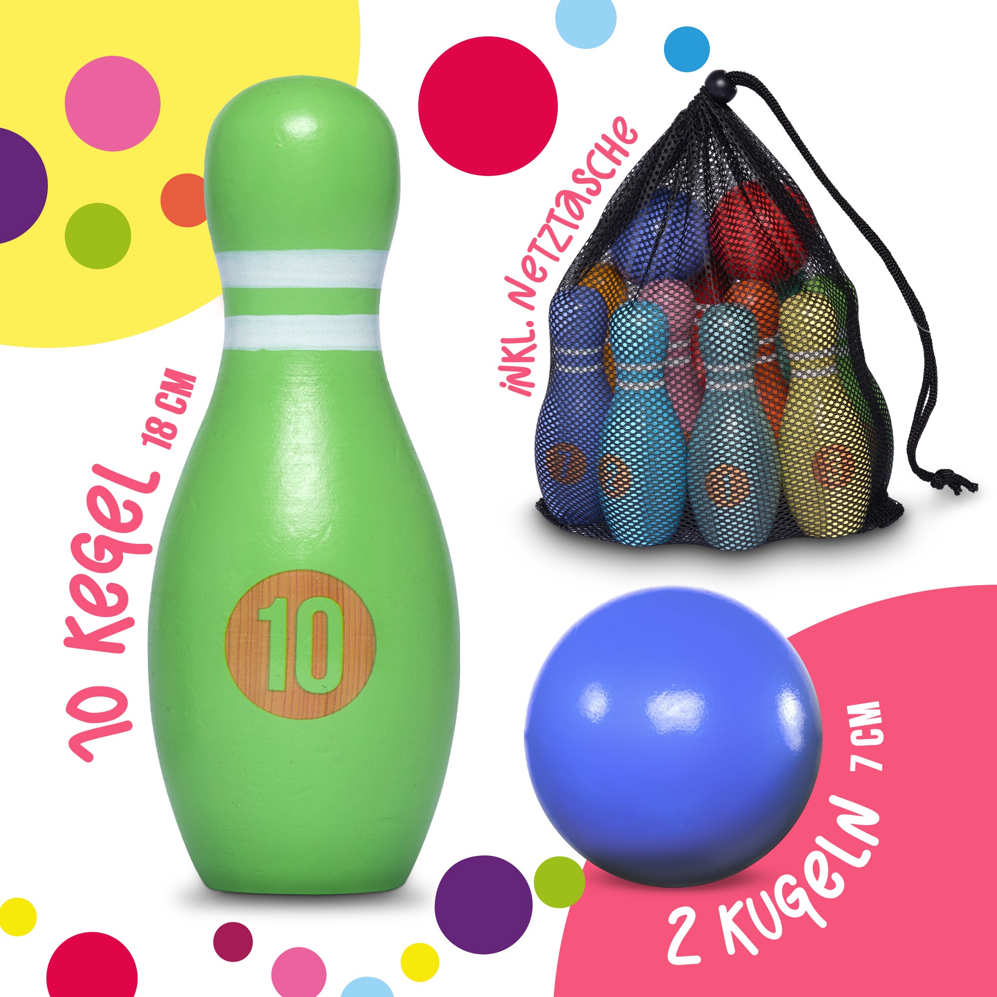Pink Papaya Kegelspiel für Kinder Kids Bowling Classic XL