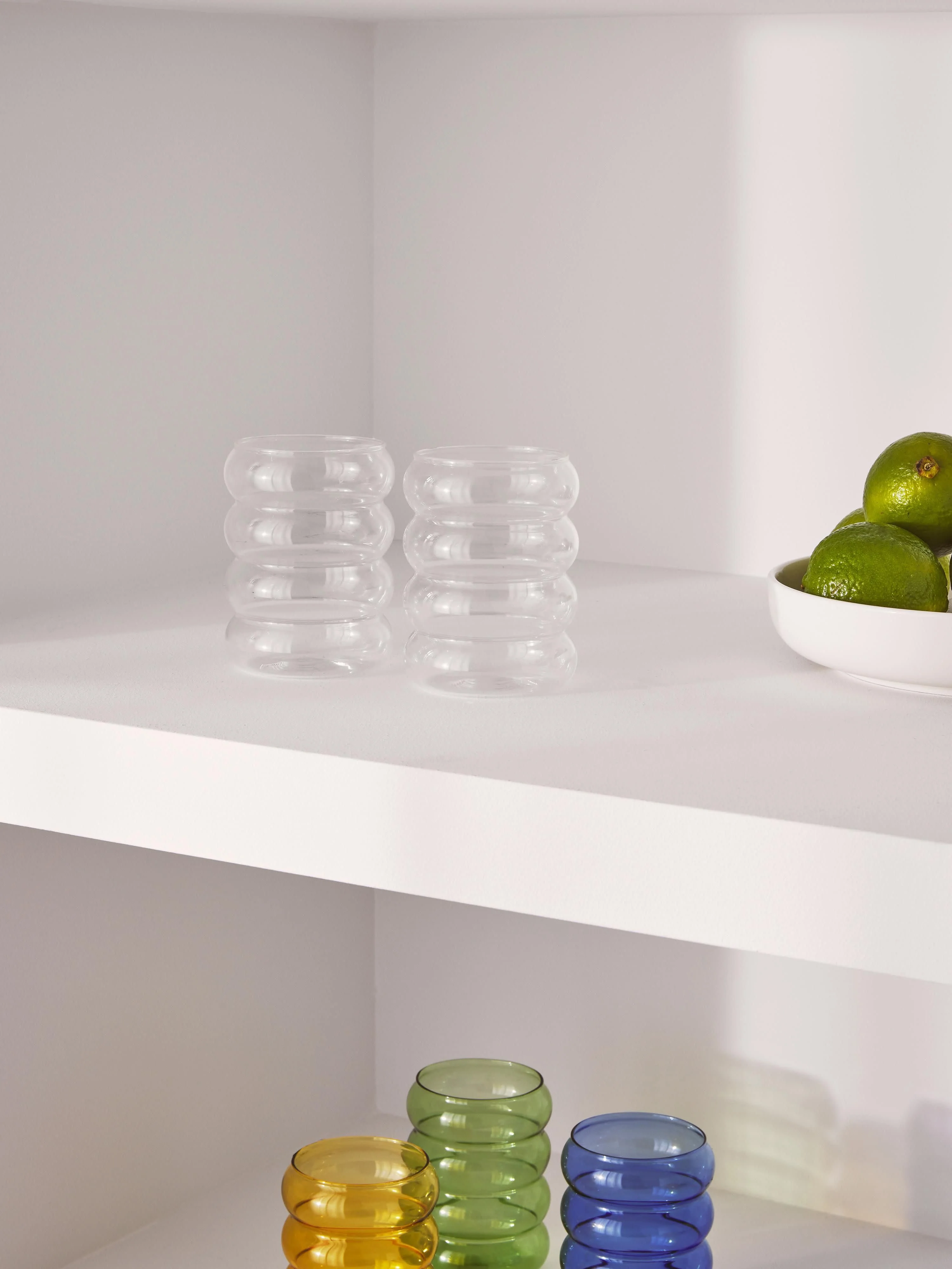 Mondgeblazen waterglazen Bubbly, 4-delig