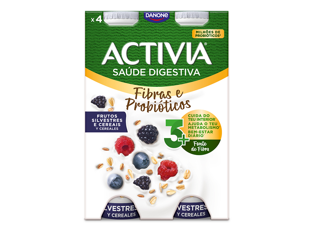 BIFIDUS LÍQUIDO ACTIVIA FRUTOS SILVES E CEREAIS 155GX4