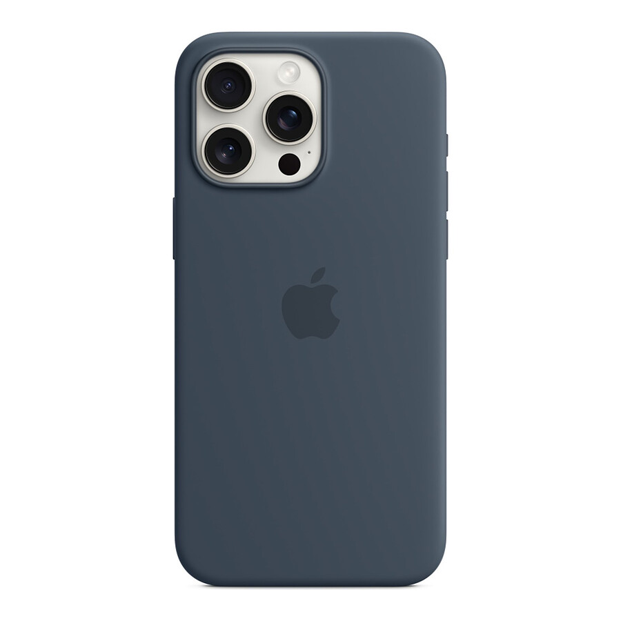 Apple Coque en silicone avec MagSafe pour iPhone 15 Pro Max - Bleu orage