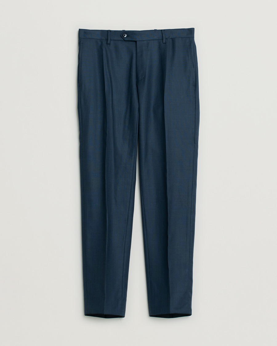 Caruso Check Wool Suit Navy 46