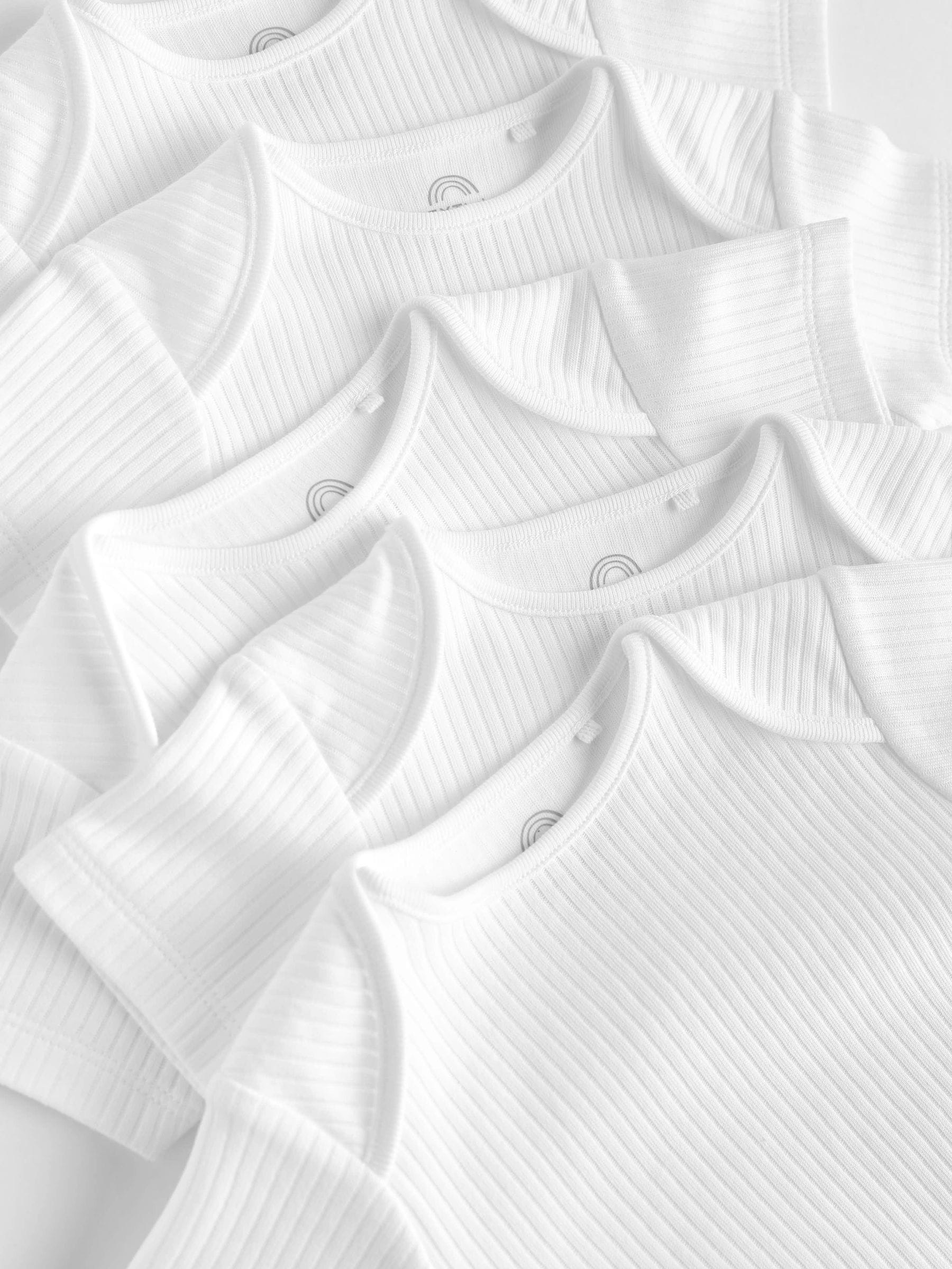 Wit - Rib Short Sleeve Baby Bodysuits 5 Pack