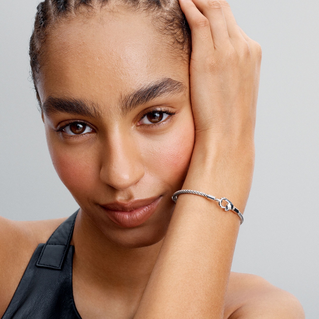 Pandora Moments Nietenarmband mit Nietenverschluss 925 Silber