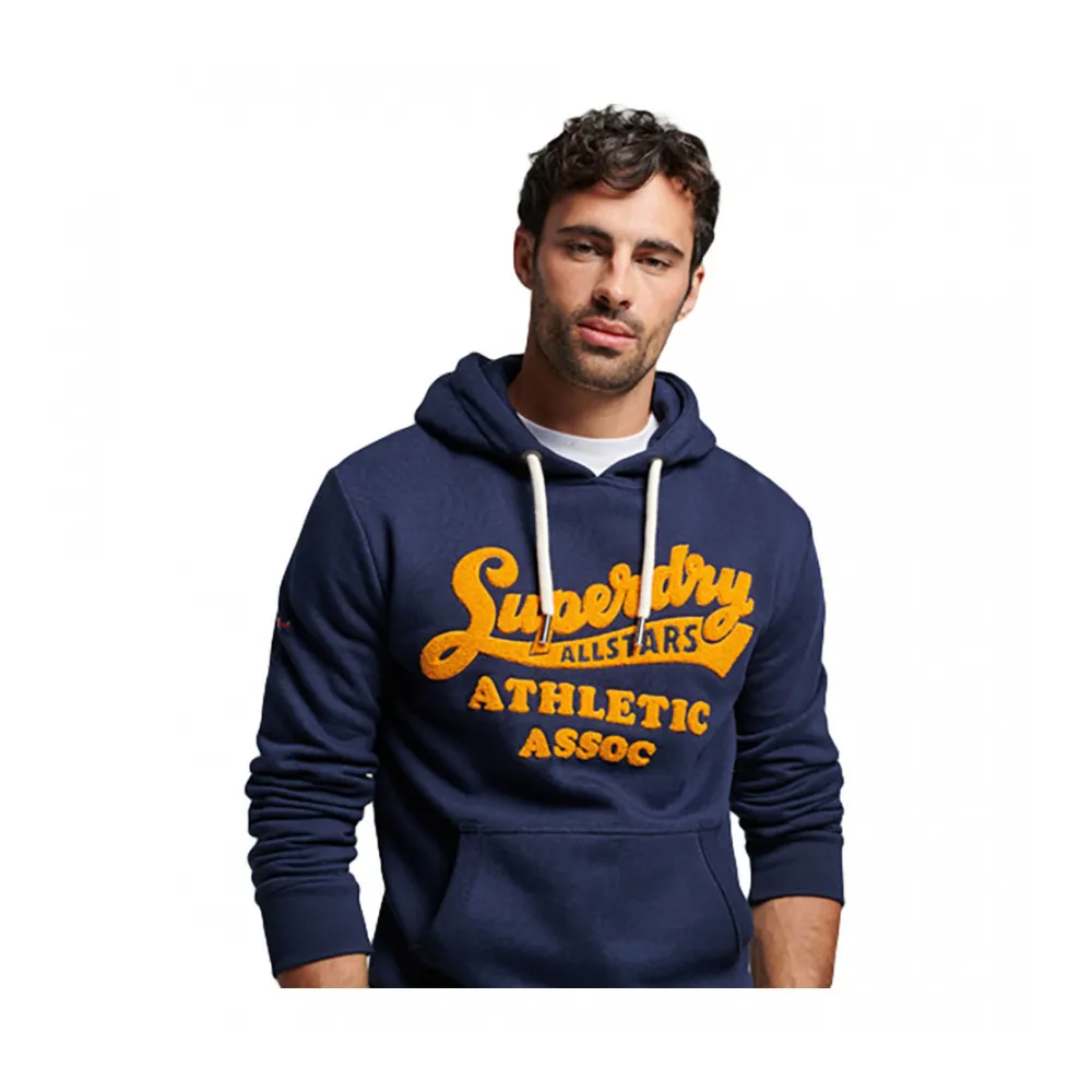 Superdry VINTAGE HOME RUN HOOD - Sweat Homme rich navy marl