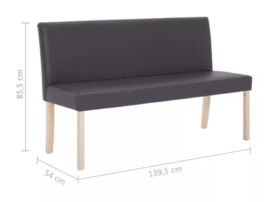 Banc 139,5 cm Gris Similicuir