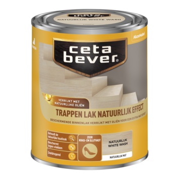 Cetabever traplak natuurlijk effect white wash 750 ml