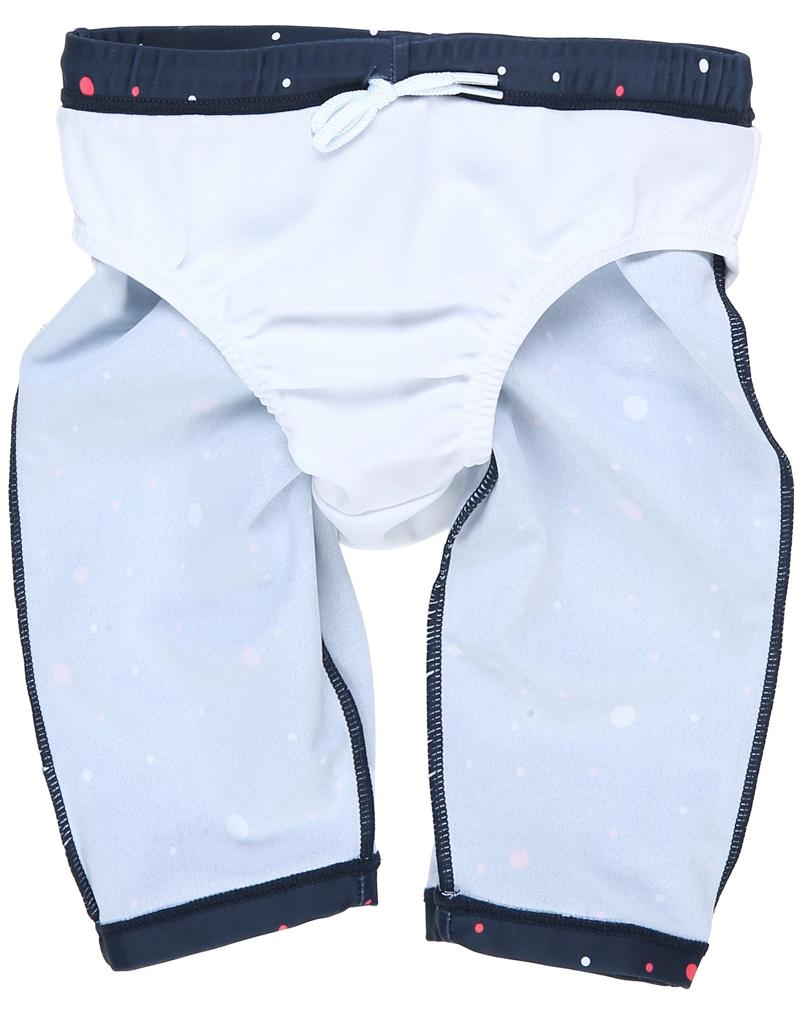 Capri-Badehose PÜNKTCHEN mit Windeleinsatz in marine