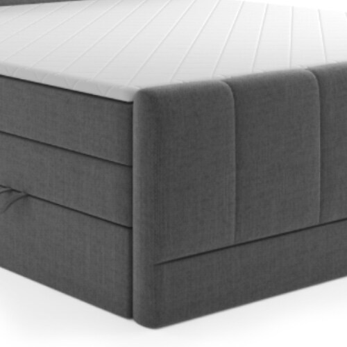 M-Punkt GmbH Boxspringbett IBIZA mit Bettkasten 180 x 200 cm Webstoff Grau - versch. Ausführungen