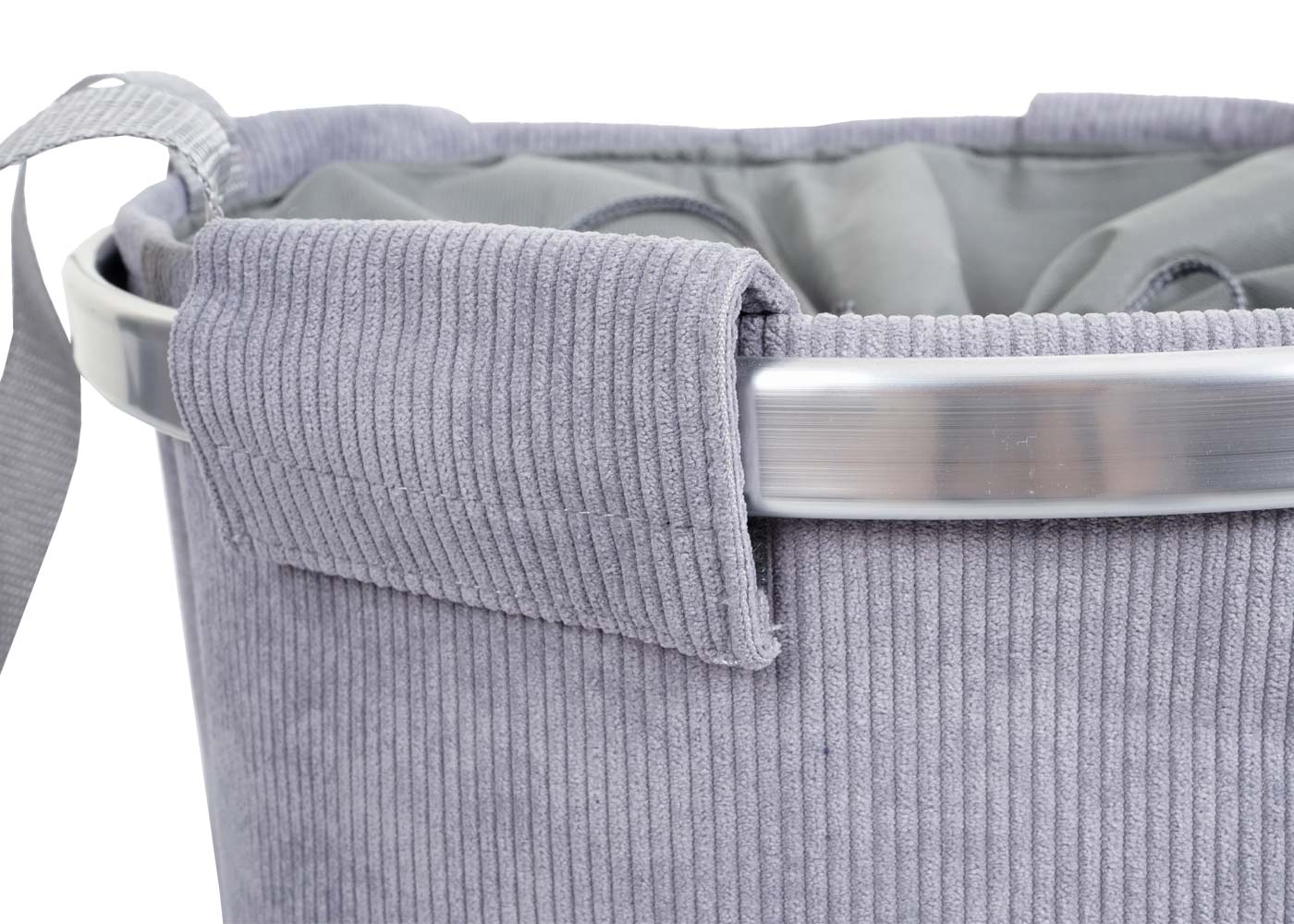 Wäschesammler MCW-C34, Laundry Wäschekorb Wäschesack Wäschebehälter mit Kordelzug, Henkel 55x39cm 65l ~ cord grau