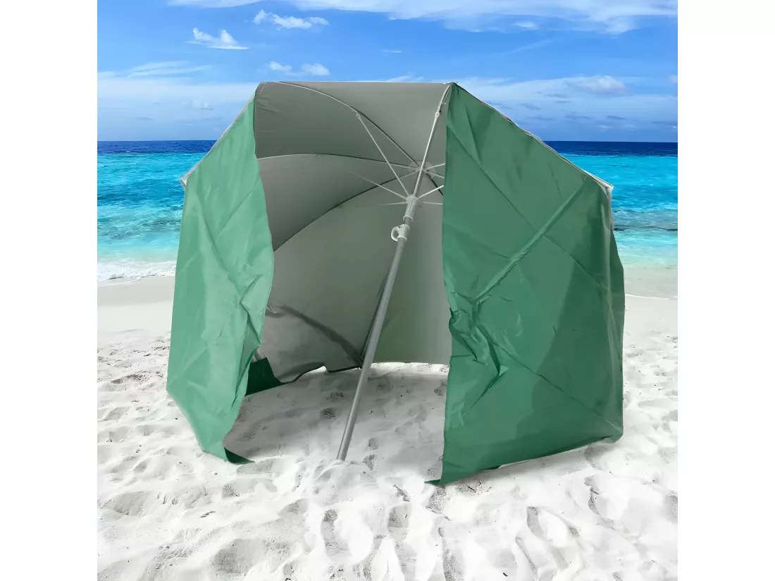 Parasol de plage pliable léger en aluminium avec tente 160 cm HORIZ