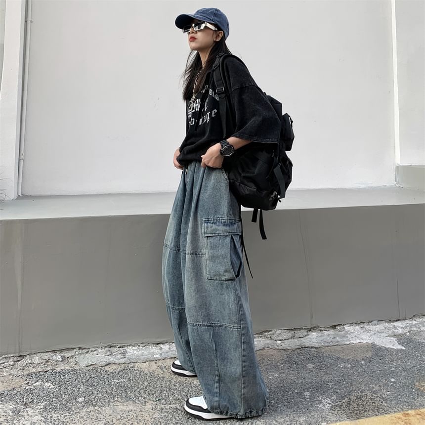 Maisee - Harem Denim Cargobroek