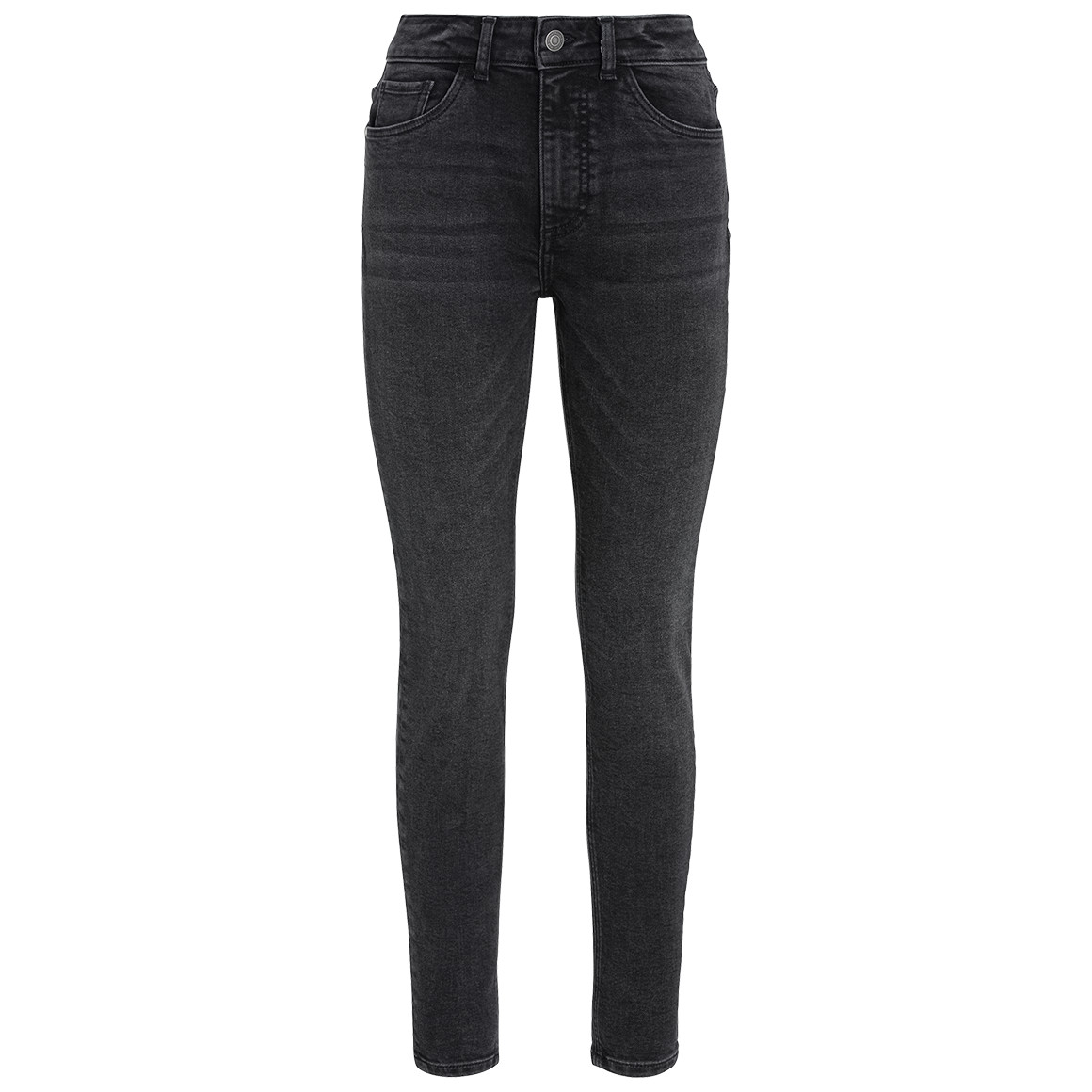 Jonas Nielsen Damen Skinny Jeans mit Used-Waschung dunkelgrau