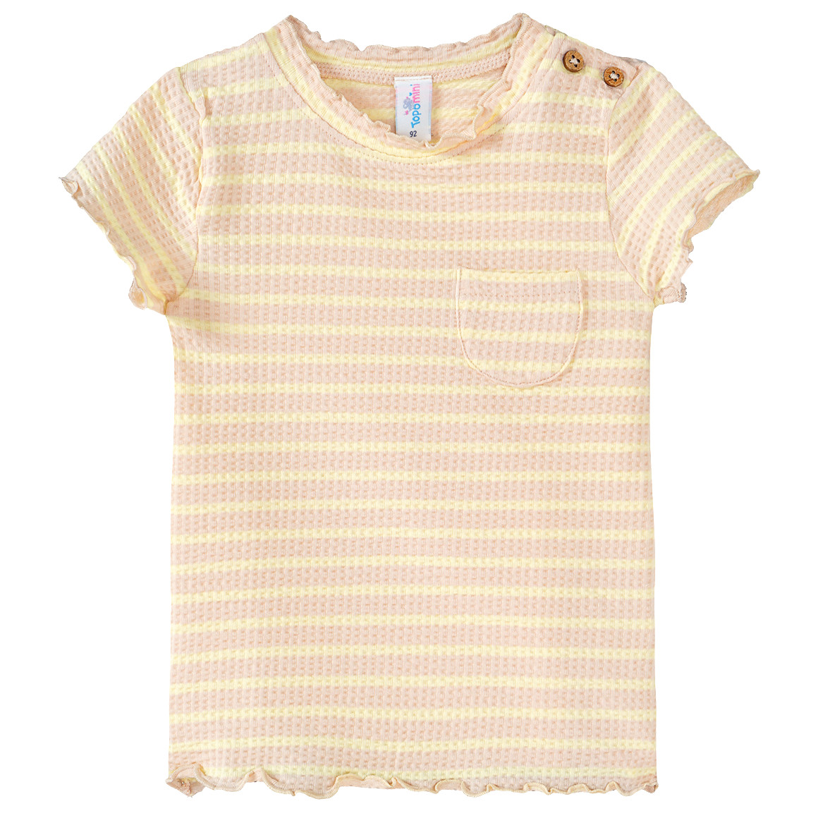 Topomini Baby T-Shirt mit Waffel-Struktur beige / hellgelb