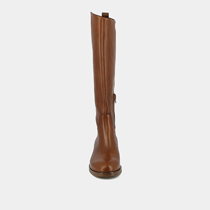 Bottes hautes  en cuir cognac