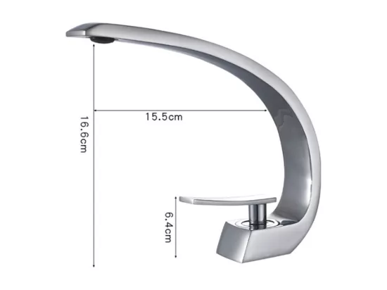 Robinet de salle de bain Mitigeur lavabo salle bain design moderne Laiton Céramique chrome IDK6101-1 avec flexibles
