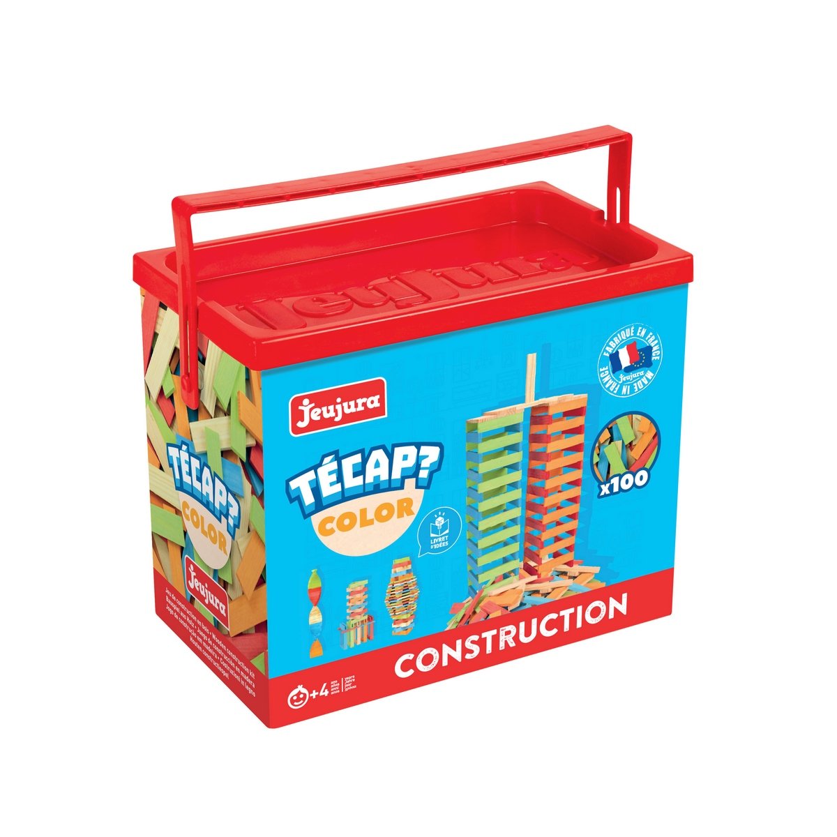Jeu de construction en bois - TECAP? COLOR - 100 pièces