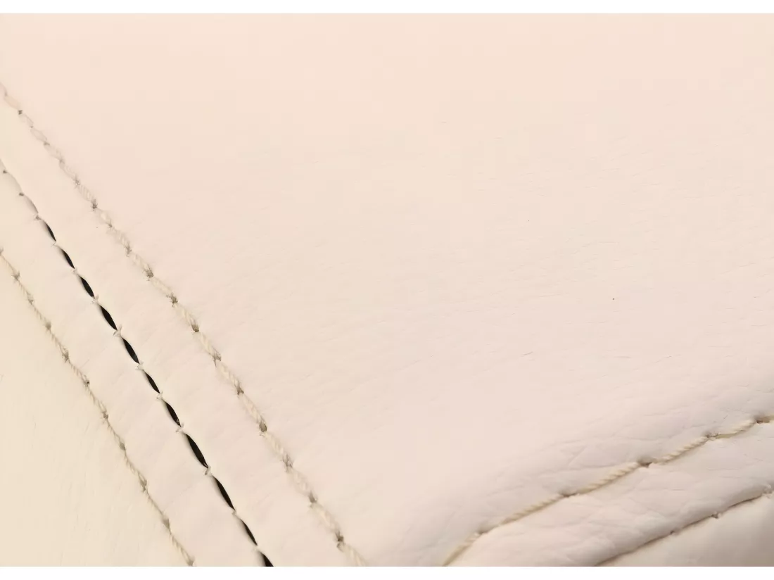 Fauteuil lounge Lille, simili-cuir blanc