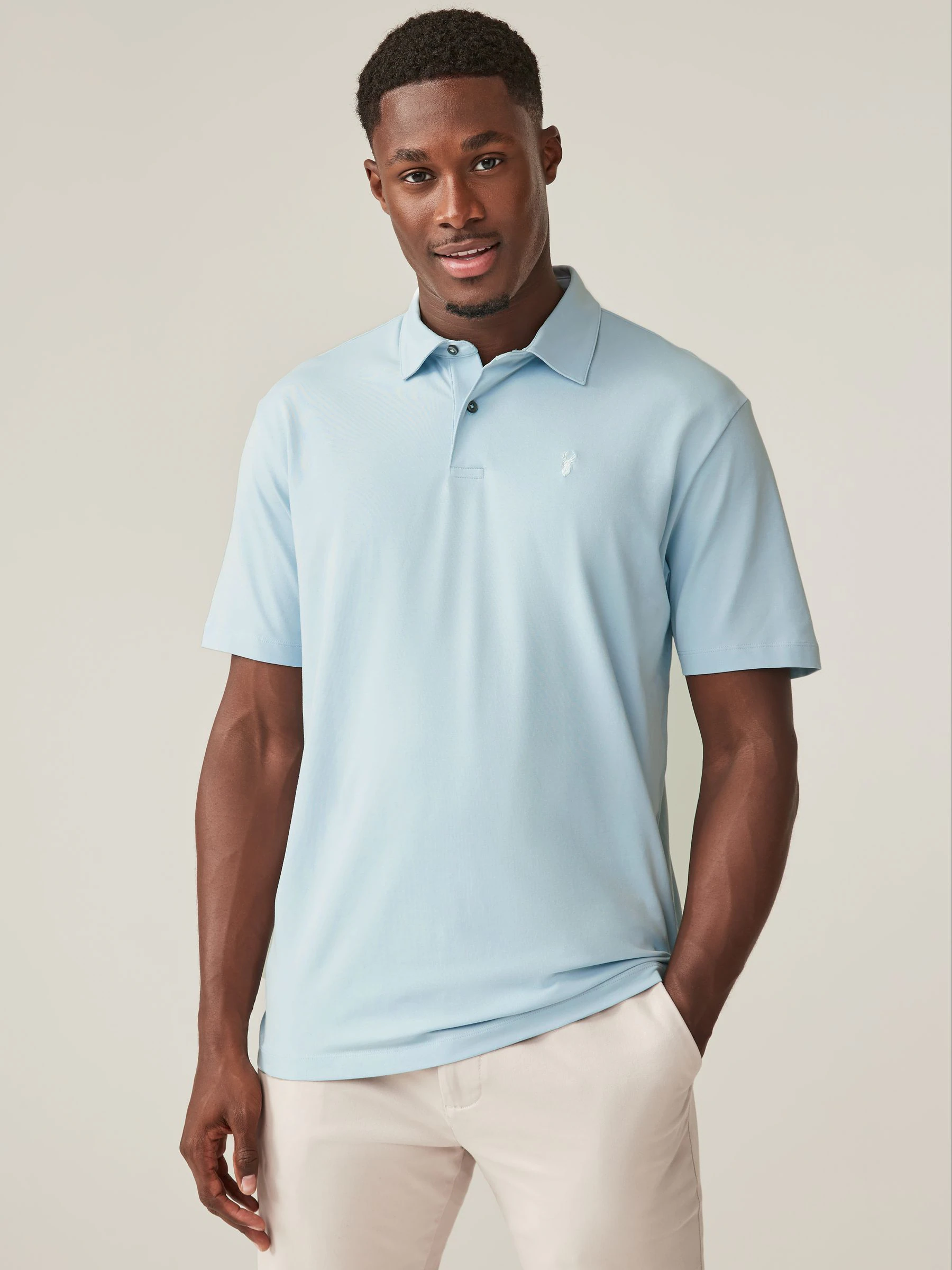 Blauw - Normale Pasvorm - Set van 5 jersey poloshirts met korte mouwen