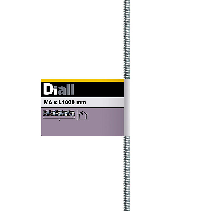 Tige filetée brillante zinguée diamètre 6 mm x 1 m