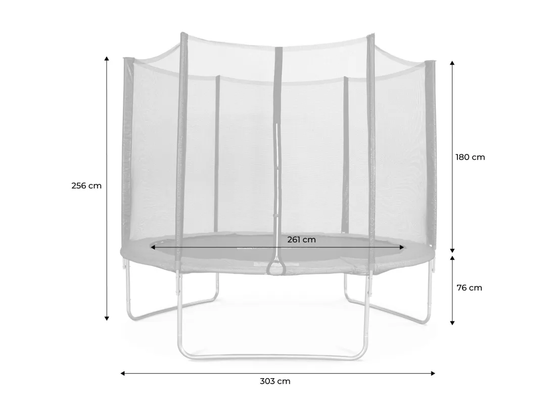Trampoline rond Ø 305cm gris avec son filet de protection - Mars - Trampoline de jardin 3m 300 cm | Qualité PRO. | Normes EU