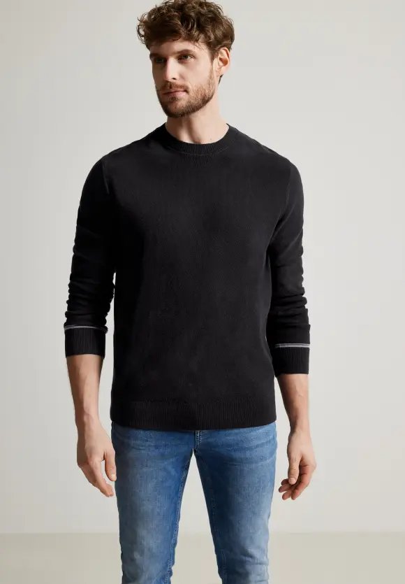 Pullover mit feiner Struktur - Black
