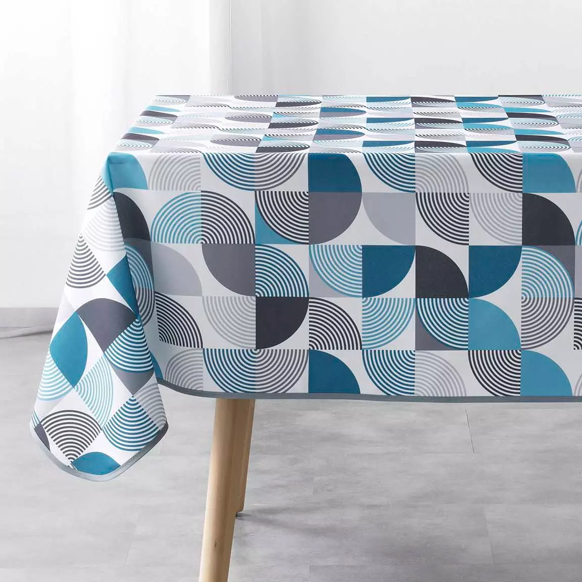 Nappe rectangulaire anti tache (150 x 240 cm) Rythmo Bleue