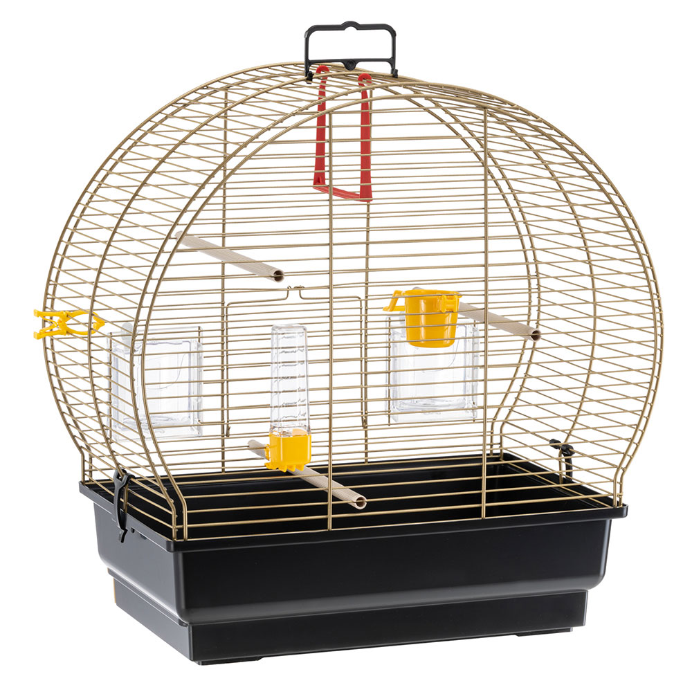 Ferplast cage à oiseaux luna 2 cage pour oiseaux, canaris, perruches ondulées, en métal, accessoires inclus mangeoires rotatives