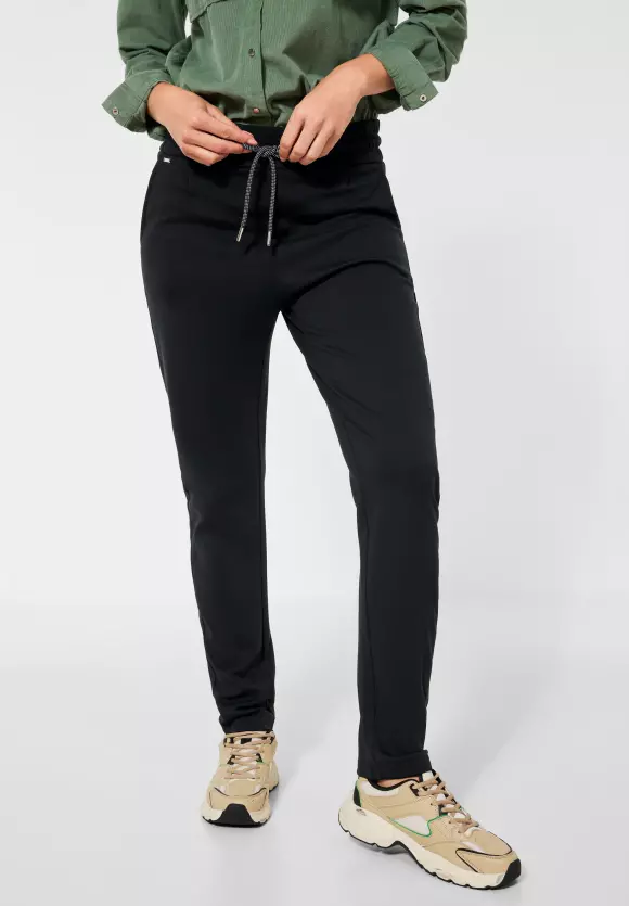Loose Fit Hose in Unifarbe - Black