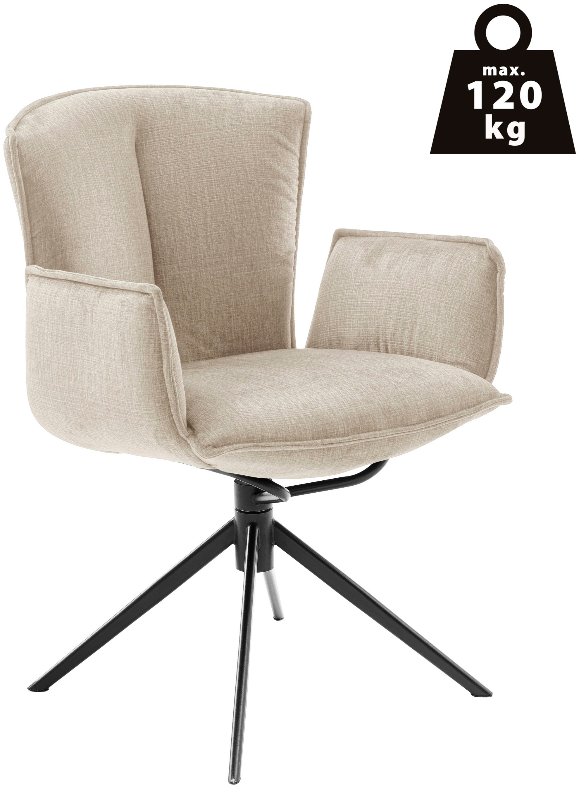 MCA furniture 4-Fussstuhl »NALON Esszimmerstuhl (2er Set) - Stuhl« (Set) 2 Stk.360° drehbar, Schwingfunktion, Metall, Veloursoptik, belastbar 120 kg