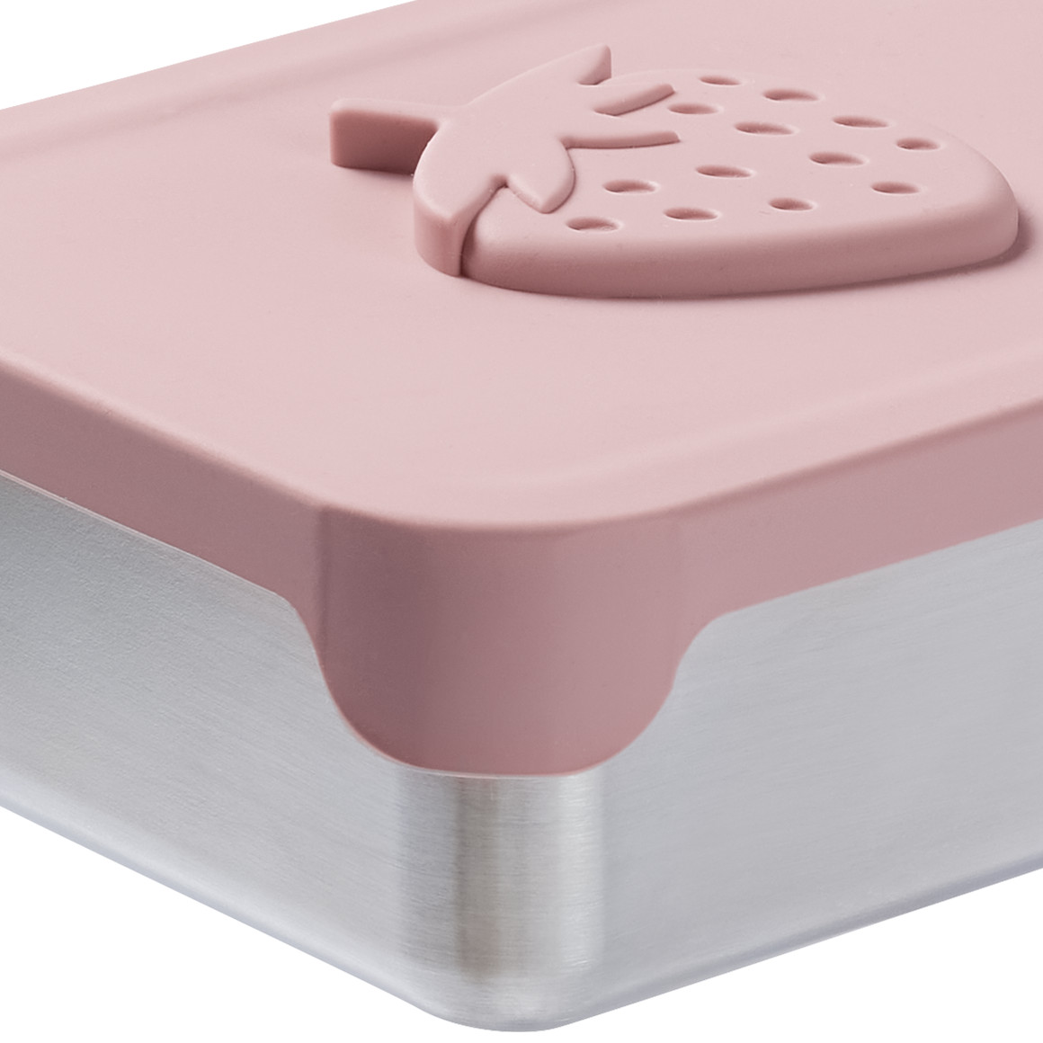 Topolino Pure Collection Kleine Brotdose aus Edelstahl rosa / silber