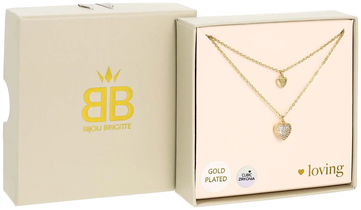Layering Kette - Heart Duo