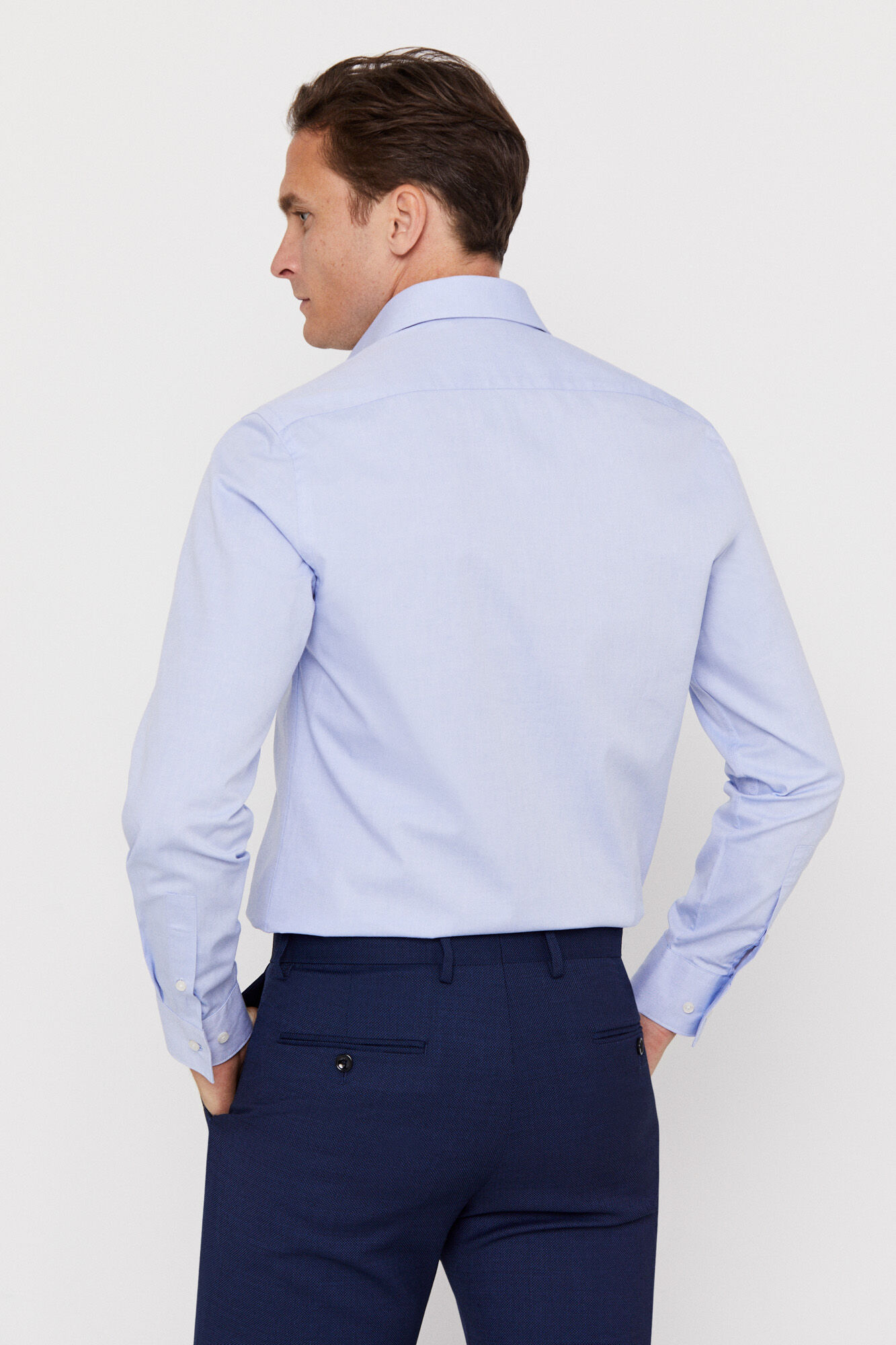 Camisa vestir lisa easy plancha - Azul